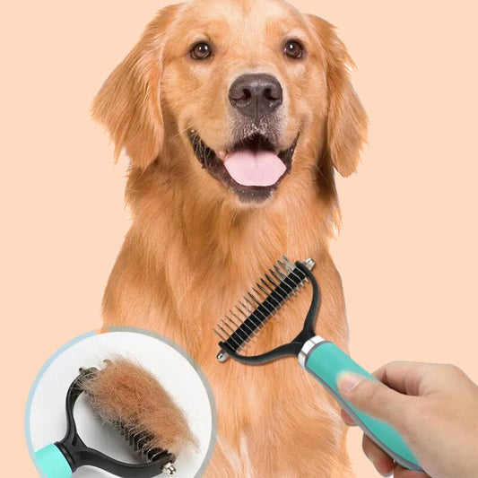 Doppelseitige Enthaarbürste für Hunde & Katzen – effektiv gegen loses Fell, sanft zur Haut – ideal für die regelmäßige Fellpflege🐱🐶