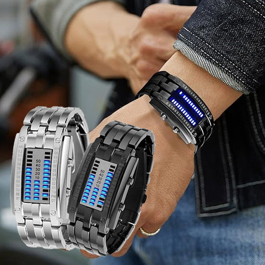 💫 HALF PRICE DEAL ⌚ Herren LED Binary-Uhr 🔥 futuristisch, hochwertig & ideal als Geschenk für den Freund 🎁