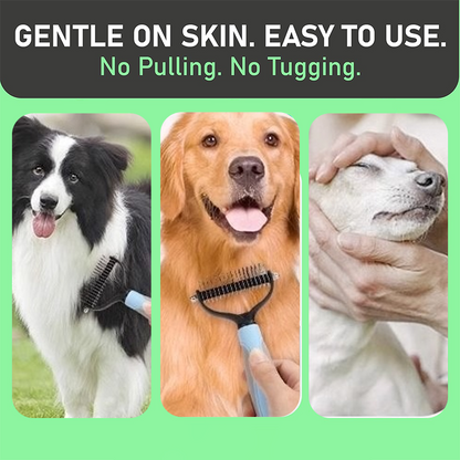🐶Fellpflegekamm für Haustiere ✨ Eine Seite entwirrt das Fell, die andere entfernt lose Haare. Abgerundete Zinken entfernen Haare mühelos und sorgen mit nur einem Zug für ein sauberes Ergebnis 🧹