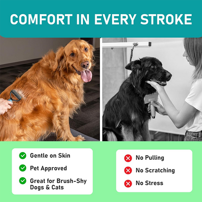 🐶Fellpflegekamm für Haustiere ✨ Eine Seite entwirrt das Fell, die andere entfernt lose Haare. Abgerundete Zinken entfernen Haare mühelos und sorgen mit nur einem Zug für ein sauberes Ergebnis 🧹