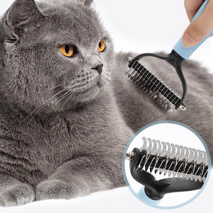 🐶Fellpflegekamm für Haustiere ✨ Eine Seite entwirrt das Fell, die andere entfernt lose Haare. Abgerundete Zinken entfernen Haare mühelos und sorgen mit nur einem Zug für ein sauberes Ergebnis 🧹