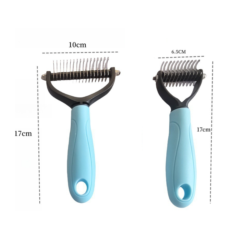 🐶Fellpflegekamm für Haustiere ✨ Eine Seite entwirrt das Fell, die andere entfernt lose Haare. Abgerundete Zinken entfernen Haare mühelos und sorgen mit nur einem Zug für ein sauberes Ergebnis 🧹