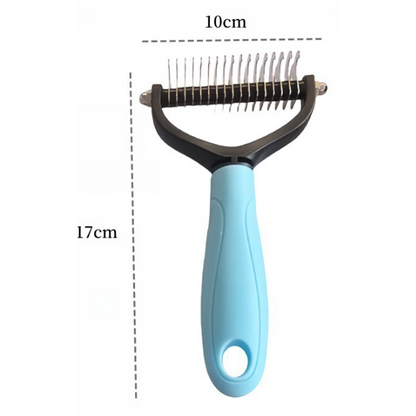 🐶Fellpflegekamm für Haustiere ✨ Eine Seite entwirrt das Fell, die andere entfernt lose Haare. Abgerundete Zinken entfernen Haare mühelos und sorgen mit nur einem Zug für ein sauberes Ergebnis 🧹