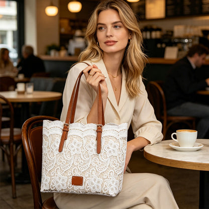 👜 62% RABATT! 👛 Elegante Spitzen-Tote-Bag mit Großem Fassungsvermögen – Stilvolles Design, Robuste Verarbeitung & Ideal Für Einkäufe, Strand & Alltag 🏖️