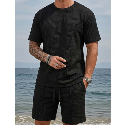 Strukturiertes 2-teiliges Herren-Set – Shirt & Shorts – lässig & sommerlich