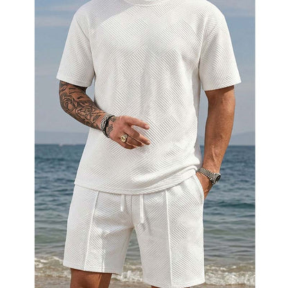 Strukturiertes 2-teiliges Herren-Set – Shirt & Shorts – lässig & sommerlich