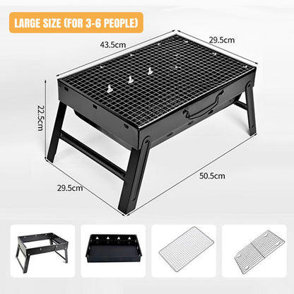 🍖 SPARE 50% 🏕️ Faltbarer tragbarer Grill mit Schublade & Ständer – Kompakt, stabil & perfekt für Camping, Garten & Balkon ✨