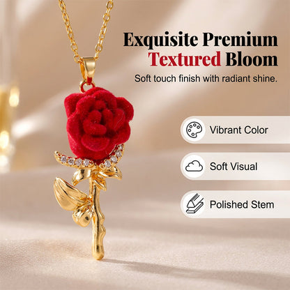 Elegante Halskette mit Anhänger in Form einer roten Rose