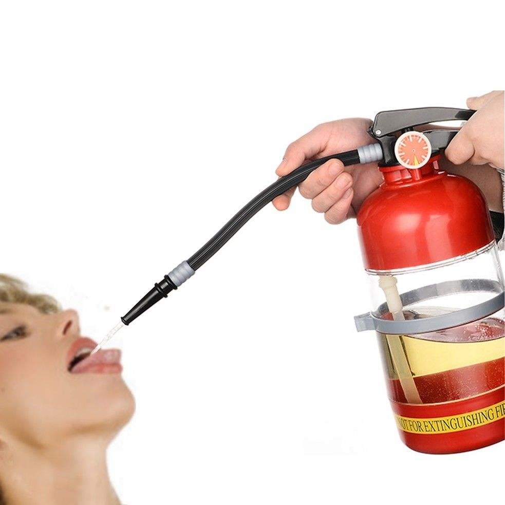 🧯 Feuerlöscher-Bierspender 2L ✨ Einzigartiges Design, Lebensmittelechtes Acryl, Handdruck-System, Ideal für Party & Bar