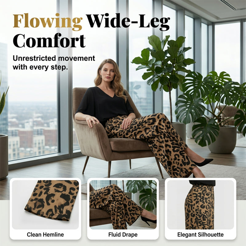 👚 50% RABATT! 🐆 Damen Set: V-Ausschnitt Top & Hose mit Leopardenmuster – Wild, bequem & perfekt für einen trendigen Look ✨