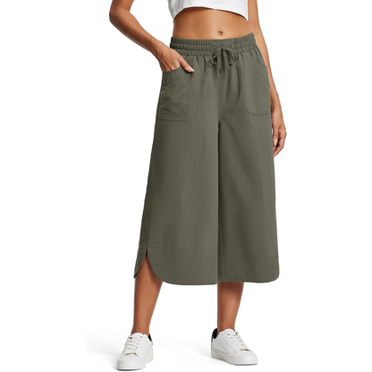 ✨ NUR FÜR BEGRENZTE ZEIT 50% RABATT! 🌸Schmeichelhafte Cropped-Hose mit hoher Taille