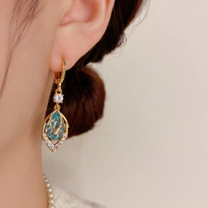 💎 50% RABATT! 💧 Himmelblaue Tropfen-Creolen mit Drop-Effekt – elegante Hänger für Damen – Leichte, funkelnde Ohrringe für den täglichen Chic oder besondere Anlässe ✨