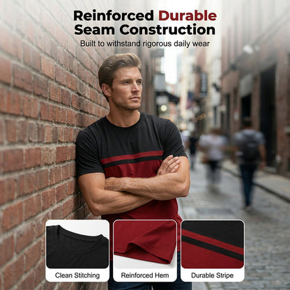 👕 50% RABATT! 🔥 Herren Rundhals T-Shirt mit Farbblock-Design – Atmungsaktiv, leicht & perfekt für Freizeit, Sport oder den täglichen Gebrauch ✨