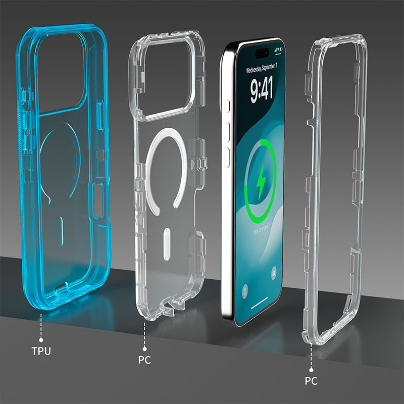 Shockproof Clear Magnetic Phone Case with Strong Magnetic Lock – Anti-Yellowing, 360° Protection, Slim Fit ✨