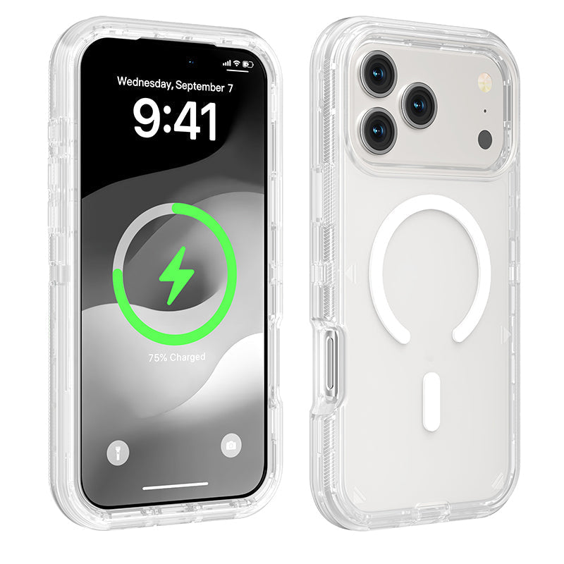 Shockproof Clear Magnetic Phone Case with Strong Magnetic Lock – Anti-Yellowing, 360° Protection, Slim Fit ✨