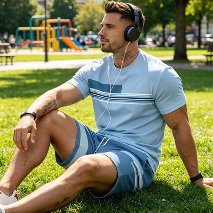 👕Herren-T-Shirt & Shorts 2-teiliges Set✨