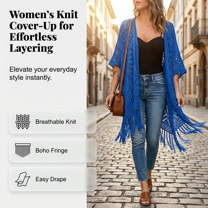 ⏰ 50 % RABATT – Nur für kurze Zeit ✨Damen Strick-Cardigan mit offener Front 🌿 Leicht & Ideal für Alltag und Sommerabende