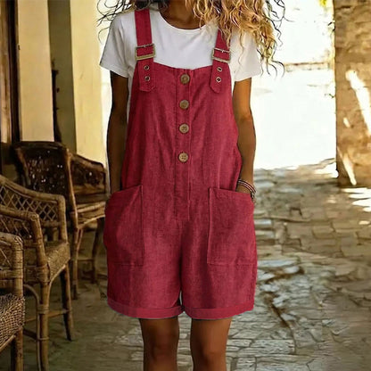 👖 50 % RABATT! ✨ Einfarbiger Overall im Retro-Stil – verstellbare Schulterträger, große Taschen & lockere Passform – das perfekte Must-have für den Sommer ☀️
