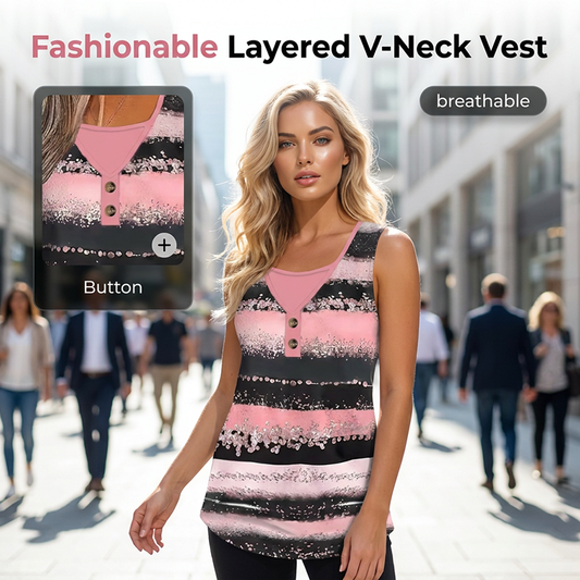 🔥Solange der Vorrat reicht: 50 % Rabatt!🎉 Gestreiftes, zweiteiliges Tanktop für Damen