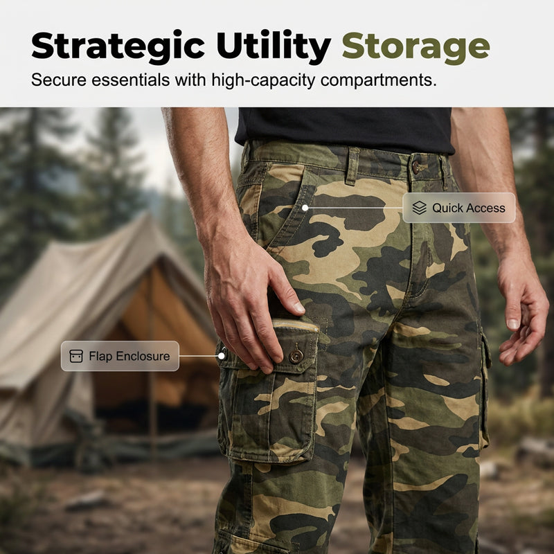👖 🌿 Herren Outdoor Tarn-Cargo-Hose – Strapazierfähig, vielseitige Taschen & perfekt für Abenteuer und Alltag 🏕️ ✨