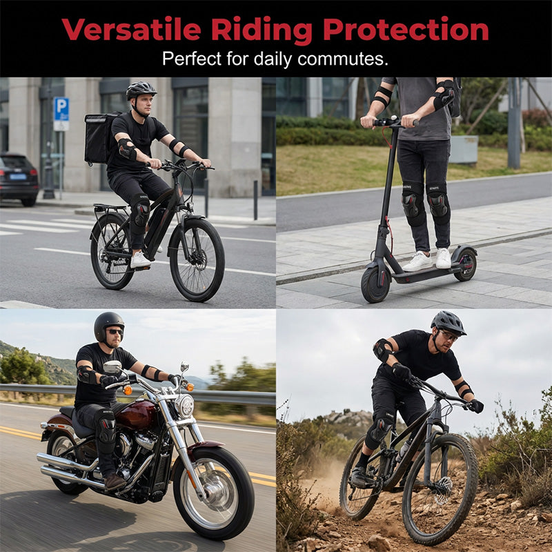 🏍️ Knie- & Ellbogenschoner 🛡️ Verstellbar & Stoßdämpfend – Ideal für Motorrad, Outdoor, Klettern und Arbeit