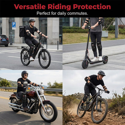 🏍️ Knie- & Ellbogenschoner 🛡️ Verstellbar & Stoßdämpfend – Ideal für Motorrad, Outdoor, Klettern und Arbeit