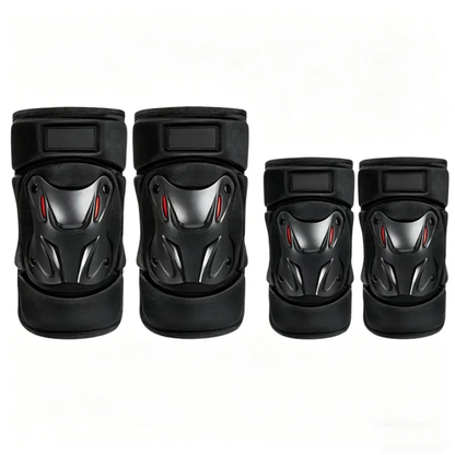 🏍️ Knie- & Ellbogenschoner 🛡️ Verstellbar & Stoßdämpfend – Ideal für Motorrad, Outdoor, Klettern und Arbeit