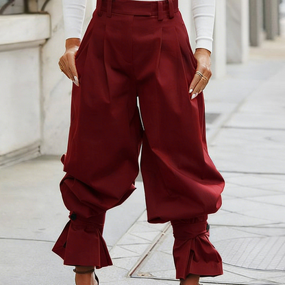 👖 50% RABATT! 🎉 Damen Laternen-Hose mit Falten & Rüschenabschlüssen – Leicht & luftig – Perfekt für Sommer, Strand oder einen romantischen Boho-Look – feminin und bequem 🌸
