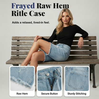 👖 💙 Damens High-Waist Destroyed Jeansshorts – Figurbetont, lässig & sommerlich ✨