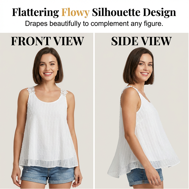 ⏰ 50% OFF – Limited Time Only✨Elegant Dot Lace Strap Tank Top