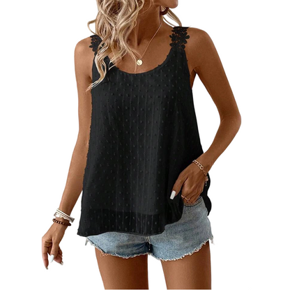 ⏰ 50% OFF – Limited Time Only✨Elegant Dot Lace Strap Tank Top