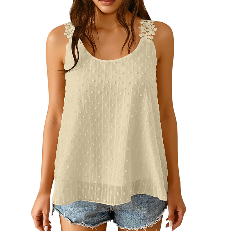 ⏰ 50% OFF – Limited Time Only✨Elegant Dot Lace Strap Tank Top