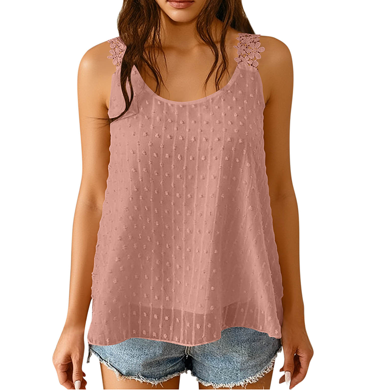 ⏰ 50% OFF – Limited Time Only✨Elegant Dot Lace Strap Tank Top