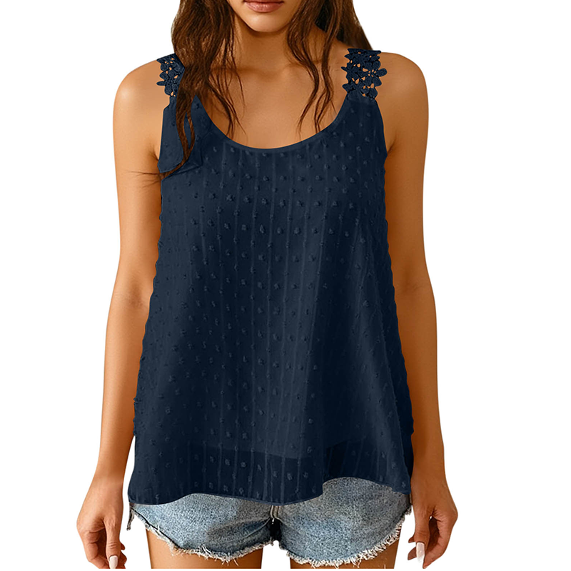 ⏰ 50% OFF – Limited Time Only✨Elegant Dot Lace Strap Tank Top
