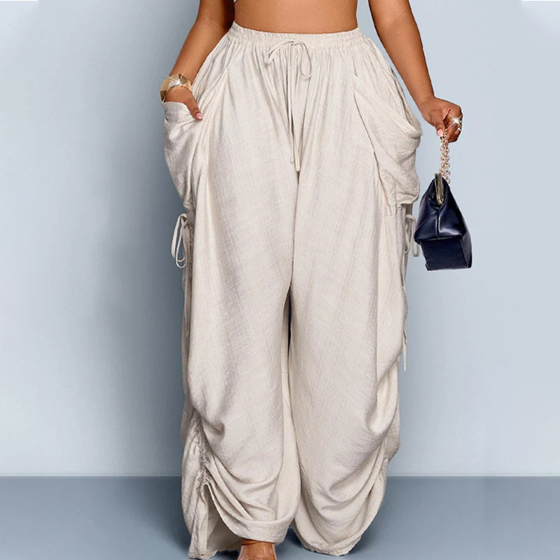 Damen-Laternenhose mit lockerer Passform und Kordelzug