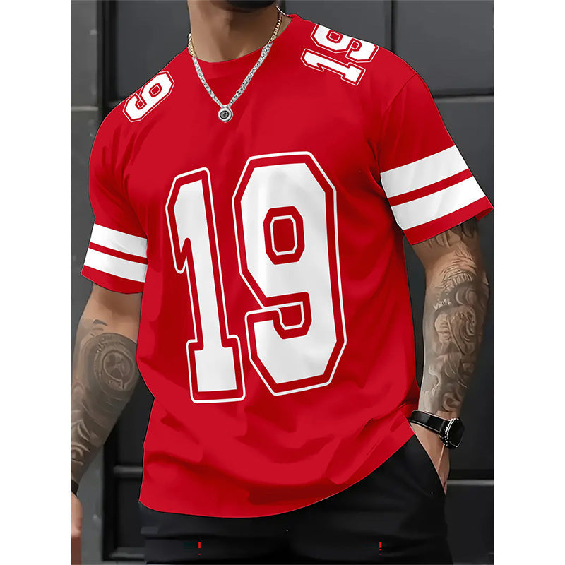 🏆Letzter Tag im Angebot: 50 % Rabatt!🔥 Lässiges Kurzarmtop mit sportlichem Zahlenprint