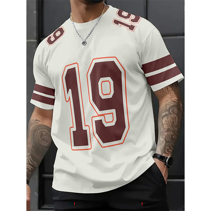 🏆Letzter Tag im Angebot: 50 % Rabatt!🔥 Lässiges Kurzarmtop mit sportlichem Zahlenprint