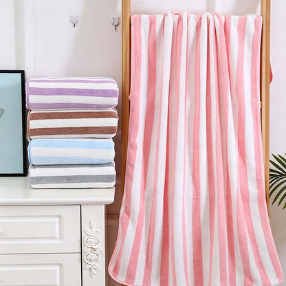 🔥🧣 50% RABATT! Gestreifte Korallenvelours-Handtücher – modernes Design, flauschige Qualität, erstklassiger Komfort. ✨