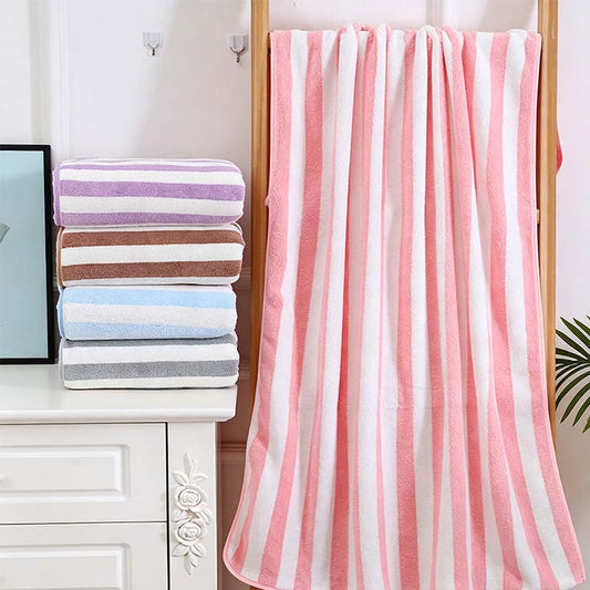 🔥🧣 50% RABATT! Gestreifte Korallenvelours-Handtücher – modernes Design, flauschige Qualität, erstklassiger Komfort. ✨