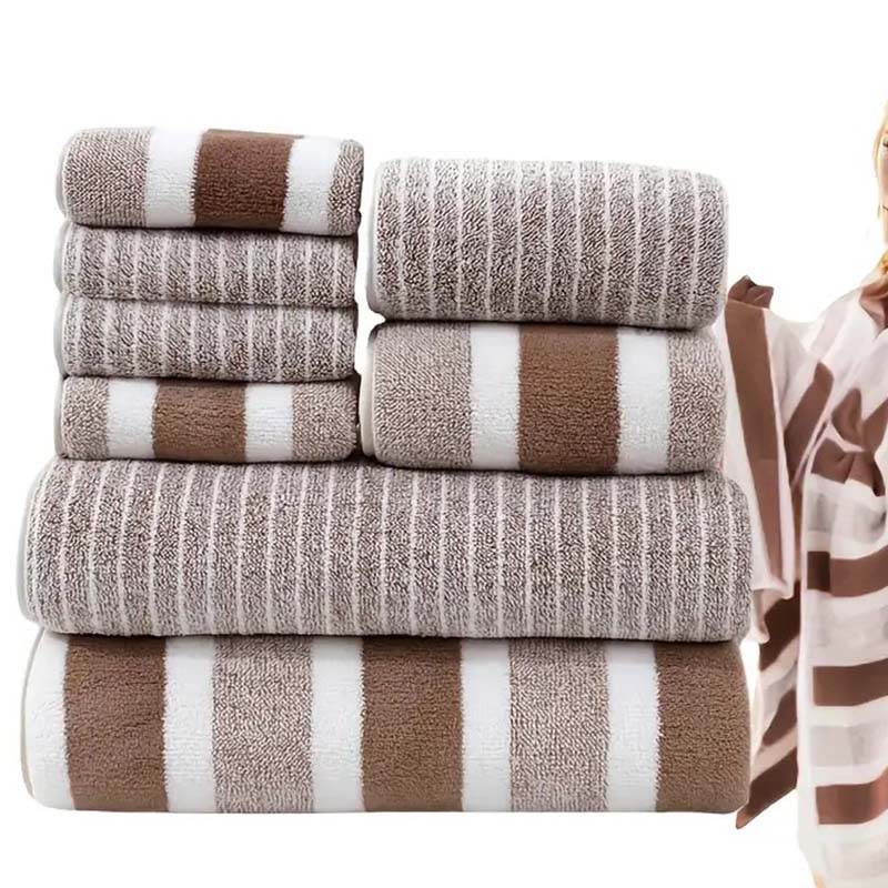 🔥🧣 50% RABATT! Gestreifte Korallenvelours-Handtücher – modernes Design, flauschige Qualität, erstklassiger Komfort. ✨