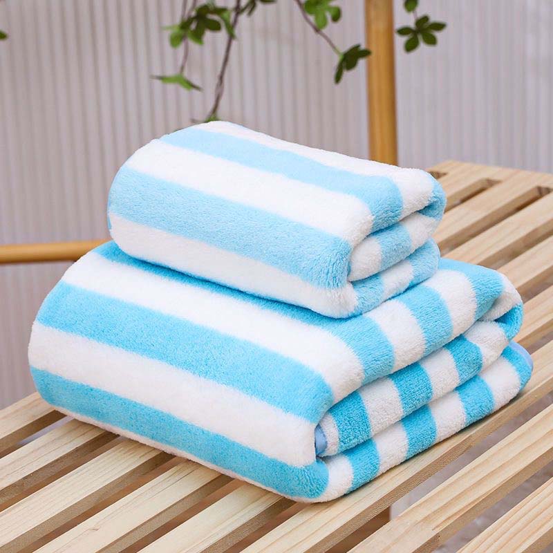 🔥🧣 50% RABATT! Gestreifte Korallenvelours-Handtücher – modernes Design, flauschige Qualität, erstklassiger Komfort. ✨