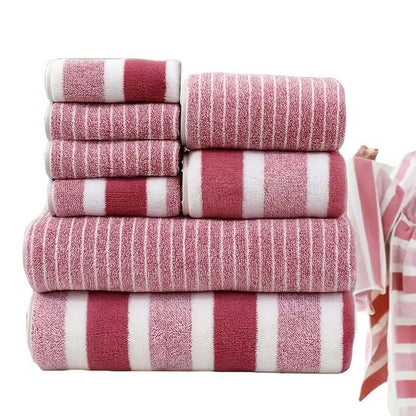 🔥🧣 50% RABATT! Gestreifte Korallenvelours-Handtücher – modernes Design, flauschige Qualität, erstklassiger Komfort. ✨