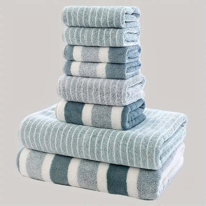 🔥🧣 50% RABATT! Gestreifte Korallenvelours-Handtücher – modernes Design, flauschige Qualität, erstklassiger Komfort. ✨