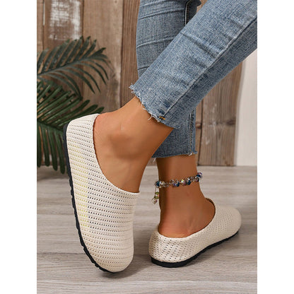👟✨ Women's Breathable Knit Slip-On Mules – luftig, bequem, einfach reinschlüpfen. ☀️🌸
