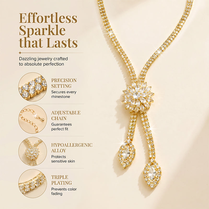 🌼 Heute -50 %! 🌸 Damen Zirkon-Blumen Schmuckset