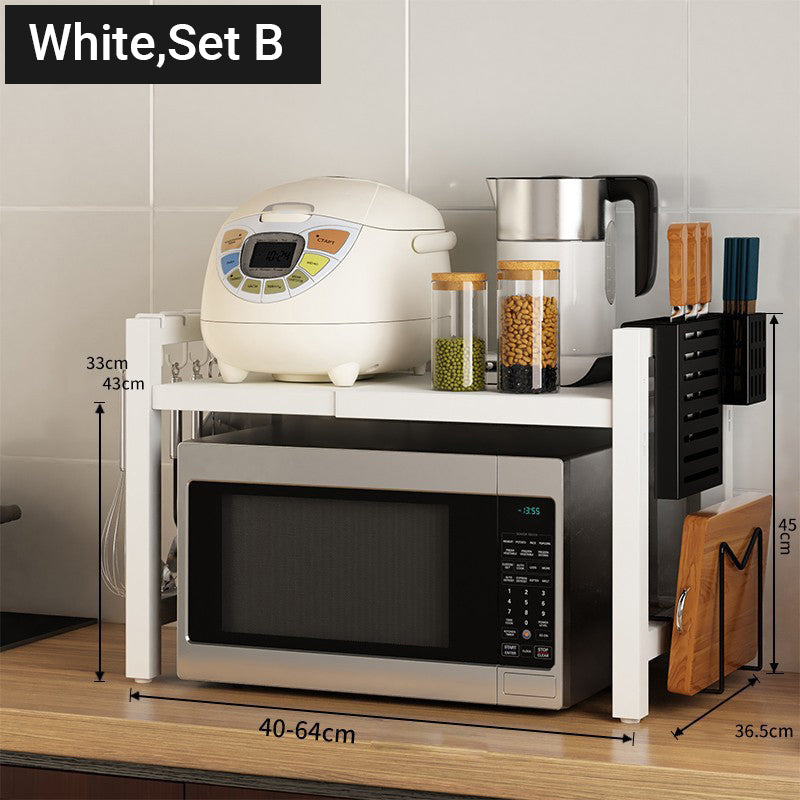 🧰Erweiterbares Mikrowellenregal – verstellbar, Tragkraft 75 kg, inklusive Haken