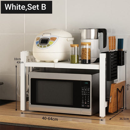 🧰Erweiterbares Mikrowellenregal – verstellbar, Tragkraft 75 kg, inklusive Haken