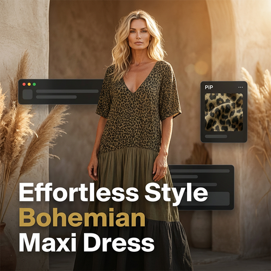 📢Mid-Season Sale: −50% nur für kurze Zeit⏰Bohemian gestuftes Maxikleid mit Leopardenmuster