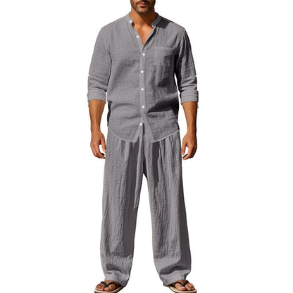 Lässiges, atmungsaktives Herren-Set aus Hemd und Hose