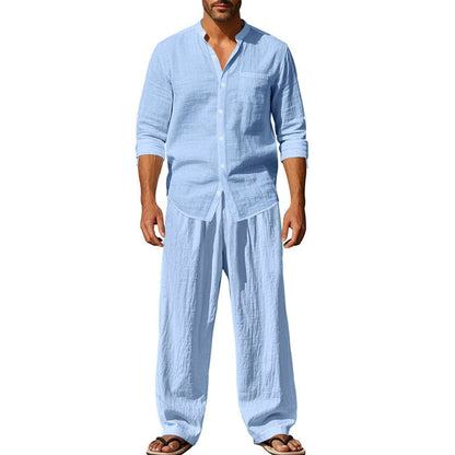 Lässiges, atmungsaktives Herren-Set aus Hemd und Hose